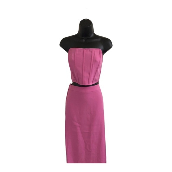 Sincerely Jules pink strapless bustier top & midi skirt set size small brand new - Picture 11 of 12